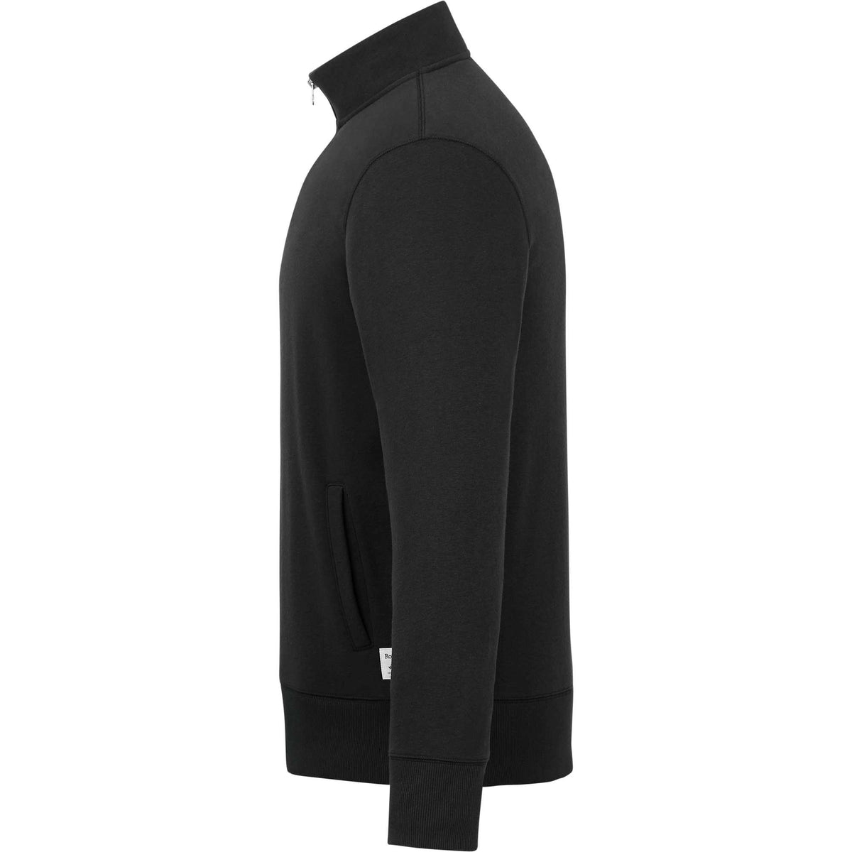Roots73 Paddlecreek Sueded Fleece Quarter Zip for Men Transfer - Black - Left Side