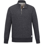 Roots73 Paddlecreek Sueded Fleece Quarter Zip for Men Transfer - Black Mix - Front