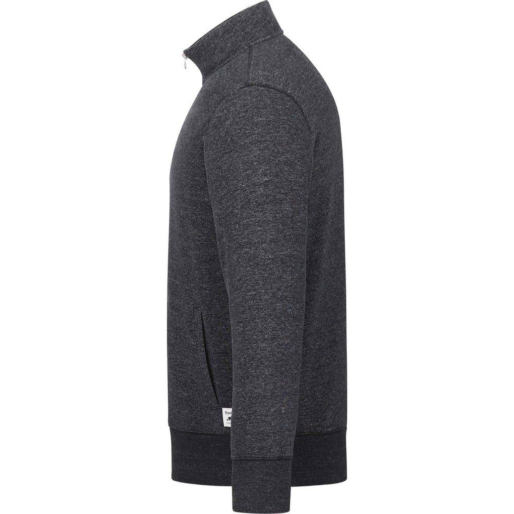 Roots73 Paddlecreek Sueded Fleece Quarter Zip for Men Transfer - Black Mix - Left Side