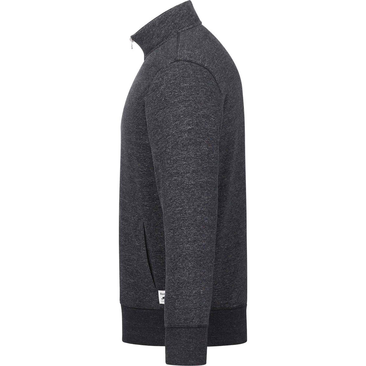 Roots73 Paddlecreek Sueded Fleece Quarter Zip for Men Transfer - Black Mix - Left Side