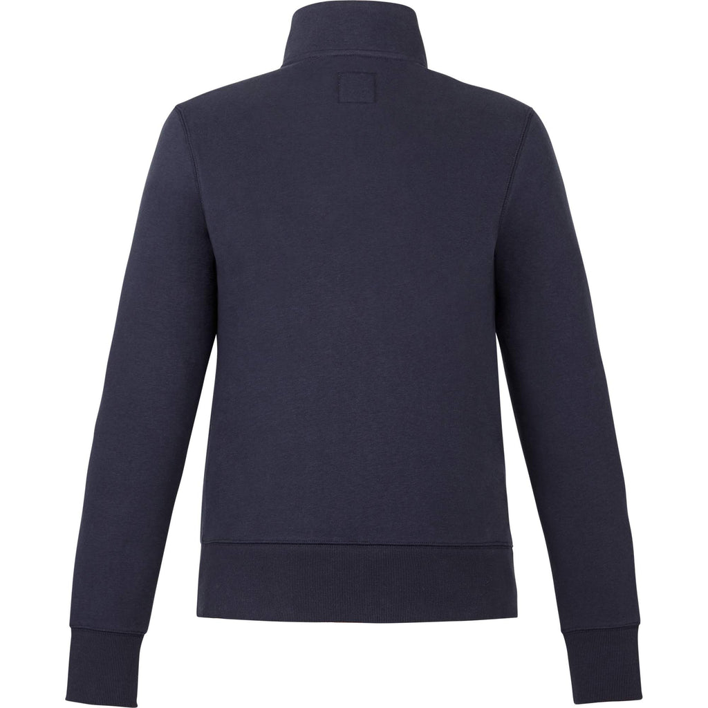 Roots73 Paddlecreek Sueded Fleece Quarter Zip for Women Transfer - Atlantic Navy - Back