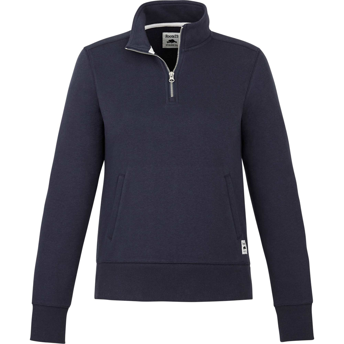 Roots73 Paddlecreek Sueded Fleece Quarter Zip for Women Transfer - Atlantic Navy - Front