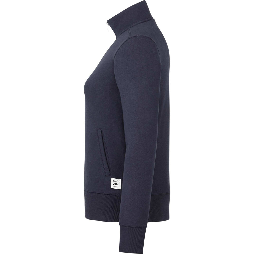 Roots73 Paddlecreek Sueded Fleece Quarter Zip for Women Transfer - Atlantic Navy - Left Side