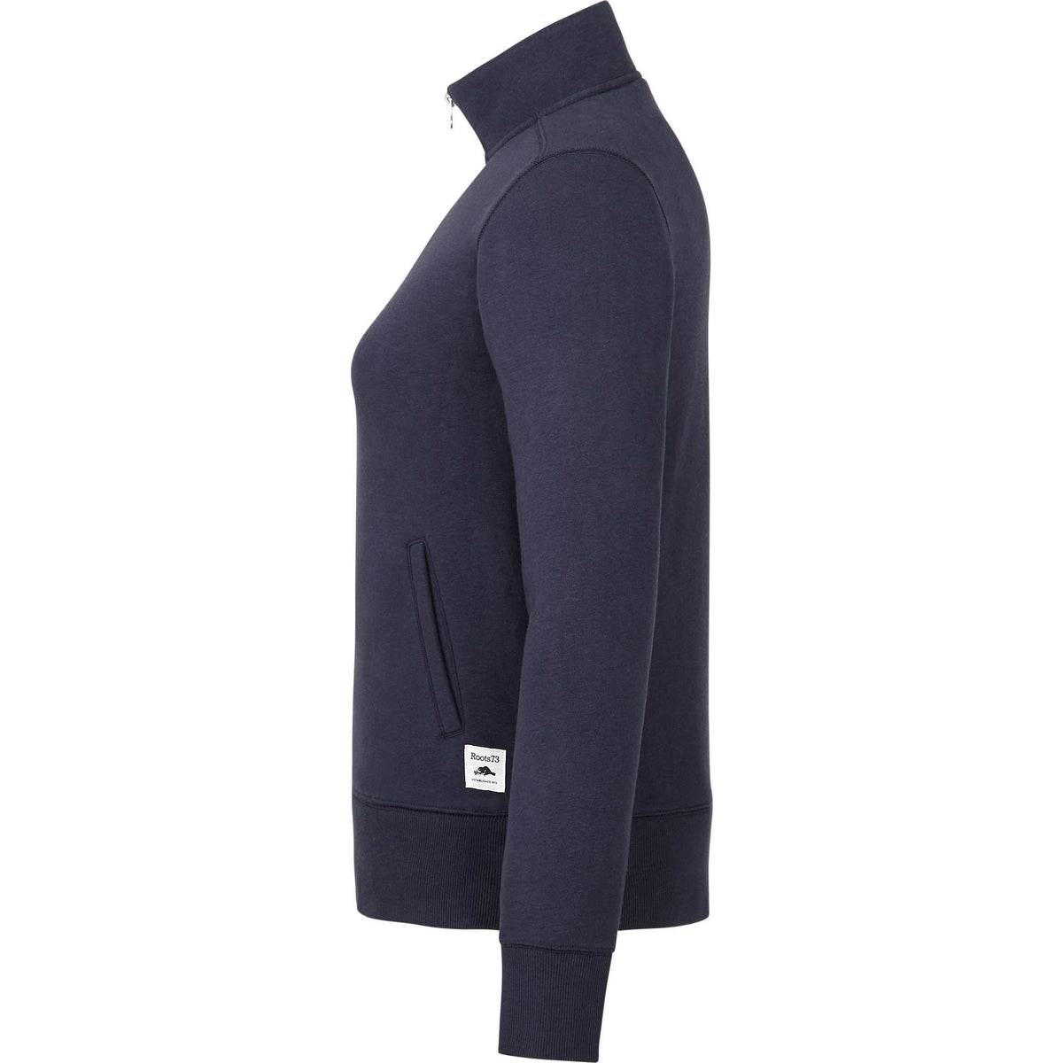Roots73 Paddlecreek Sueded Fleece Quarter Zip for Women Transfer - Atlantic Navy - Left Side