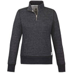 Roots73 Paddlecreek Sueded Fleece Quarter Zip for Women Transfer - Black Mix - Front