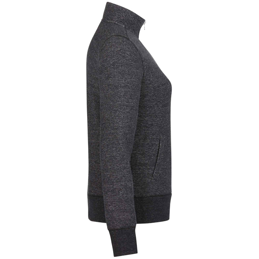 Roots73 Paddlecreek Sueded Fleece Quarter Zip for Women Transfer - Black Mix - Left Side
