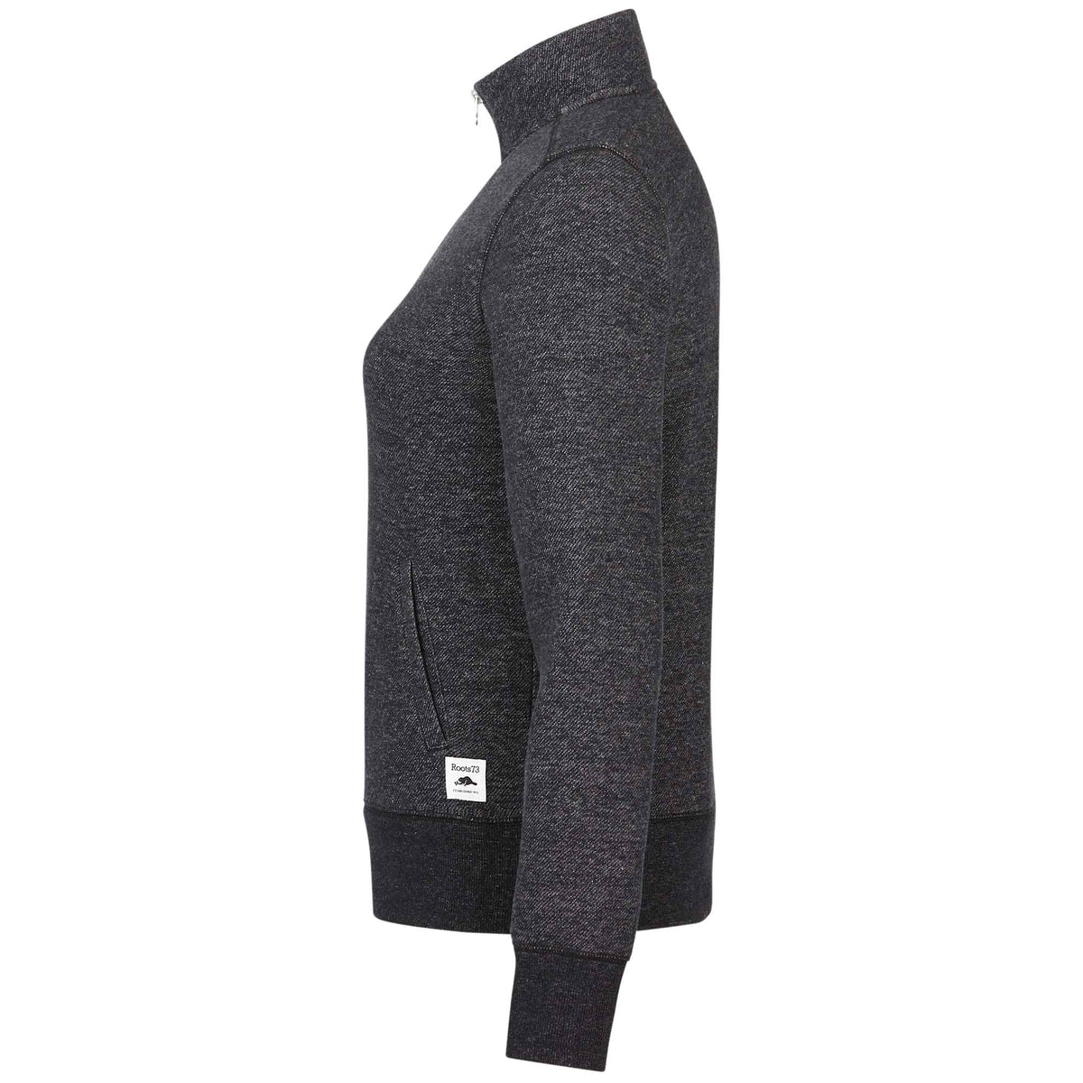 Roots73 Paddlecreek Sueded Fleece Quarter Zip for Women Transfer - Black Mix - Right Side