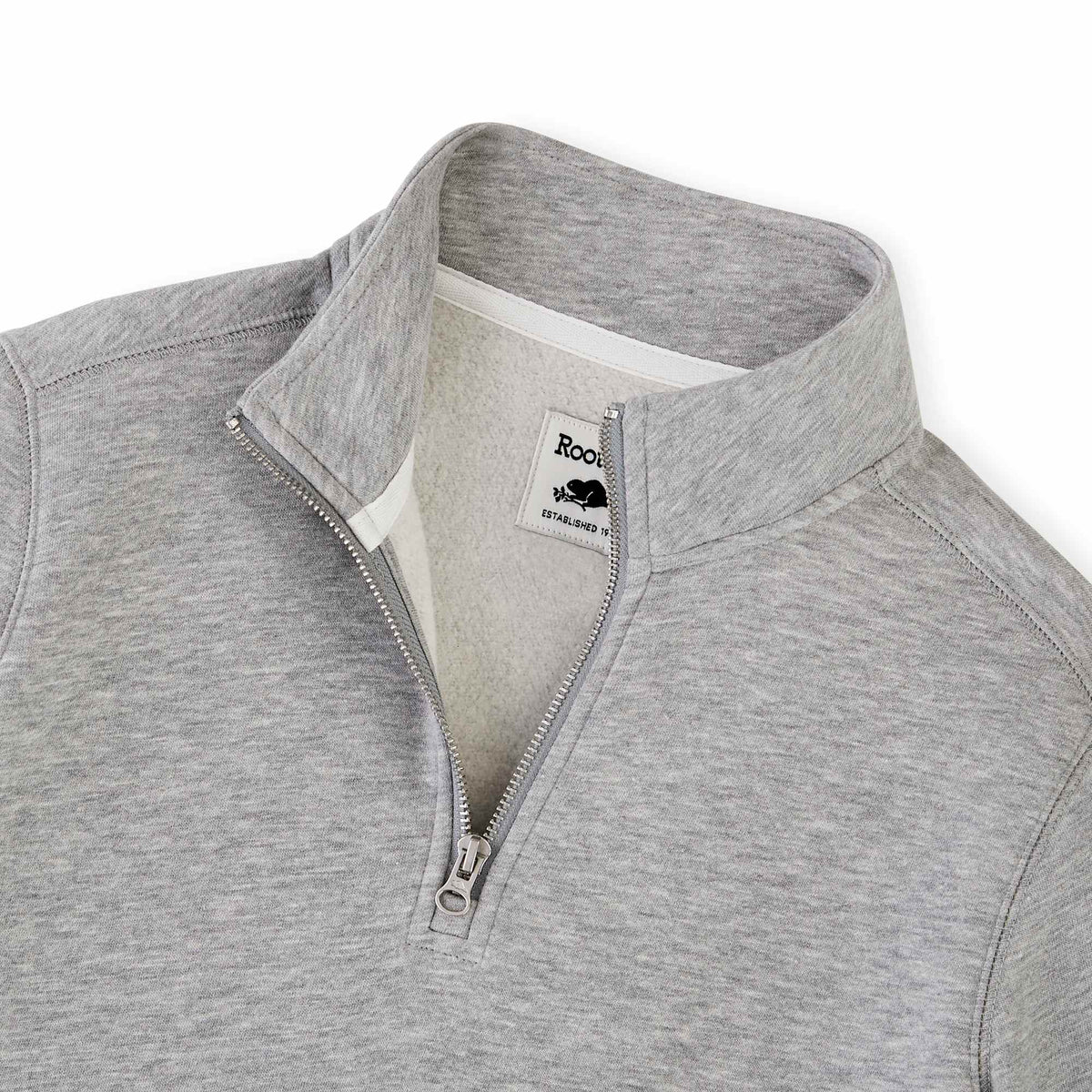 Roots73 Paddlecreek Sueded Fleece Quarter Zip for Women Transfer - Grey Mix - Detail 2