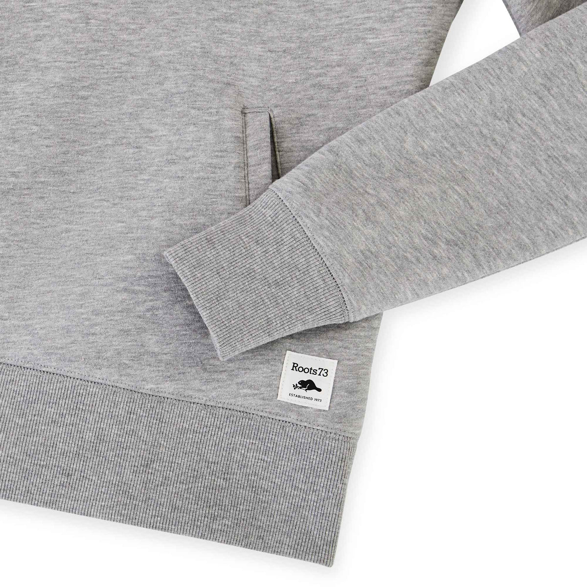 Roots73 Paddlecreek Sueded Fleece Quarter Zip for Women Transfer - Grey Mix - Detail