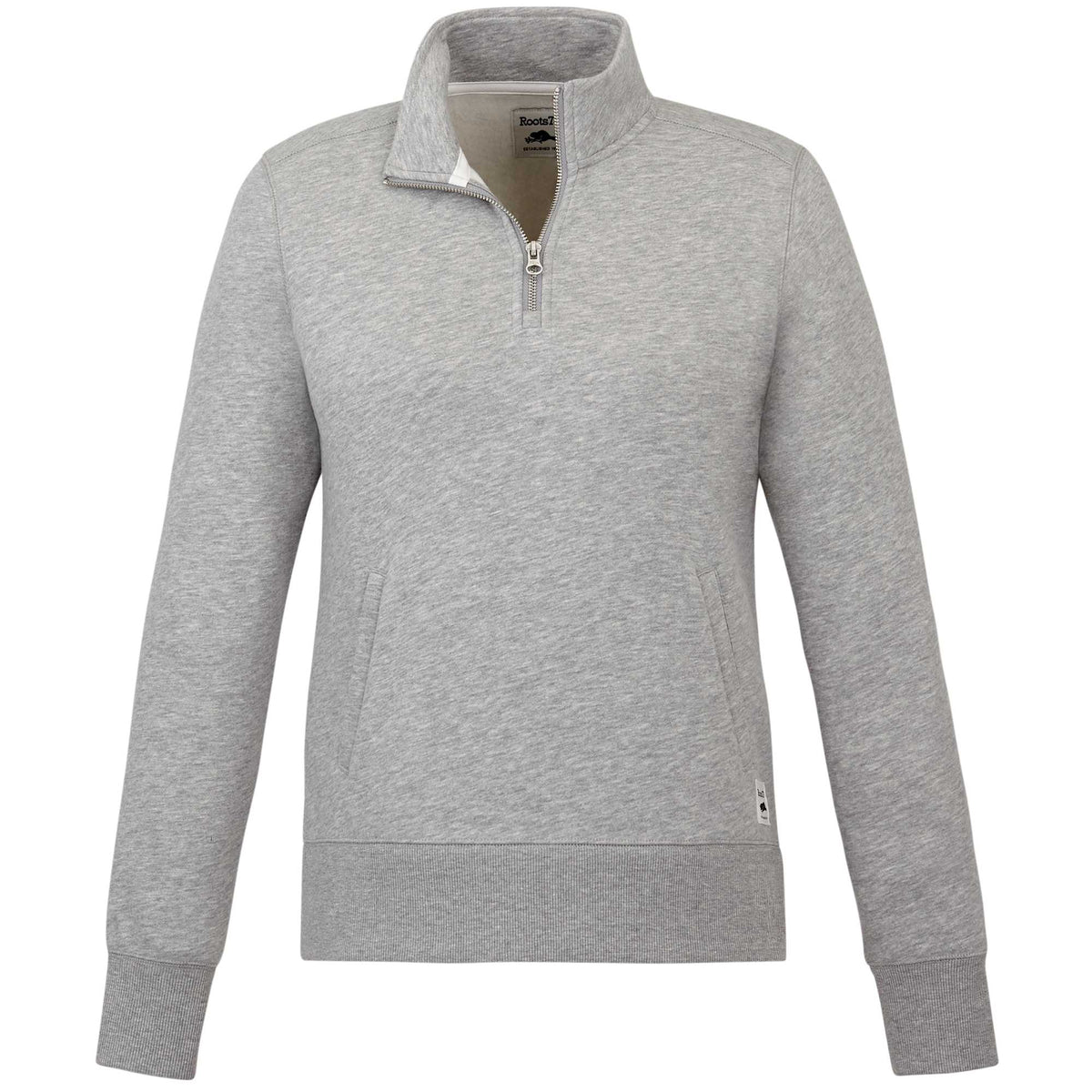 Roots73 Paddlecreek Sueded Fleece Quarter Zip for Women Transfer - Grey Mix - Front