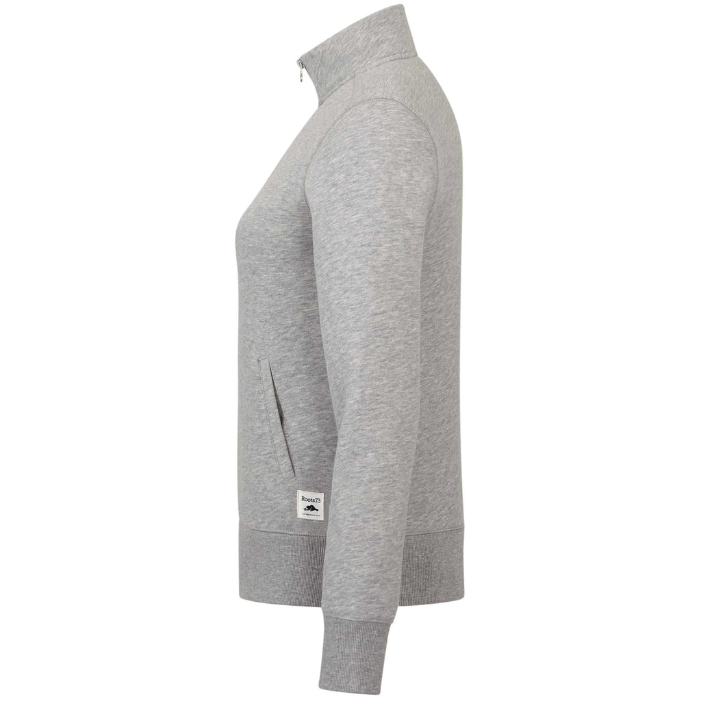 Roots73 Paddlecreek Sueded Fleece Quarter Zip for Women Transfer - Grey Mix - Left Side