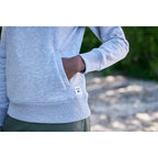 Roots73 Paddlecreek Sueded Fleece Quarter Zip for Women Transfer - Grey Mix - On Model Detail