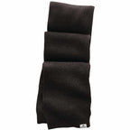 Roots73 Ravenlake Rib Knit Scarf Embroidery - Black - Front Flat