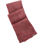 Roots73 Ravenlake Rib Knit Scarf Embroidery - Dark Red Heather - Flat