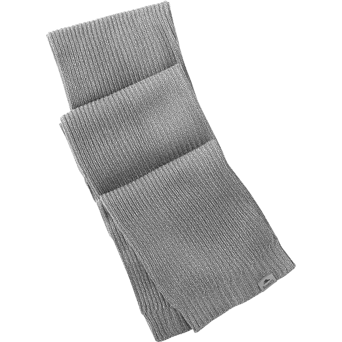 Roots73 Ravenlake Rib Knit Scarf Embroidery - Grey Mix - Flat