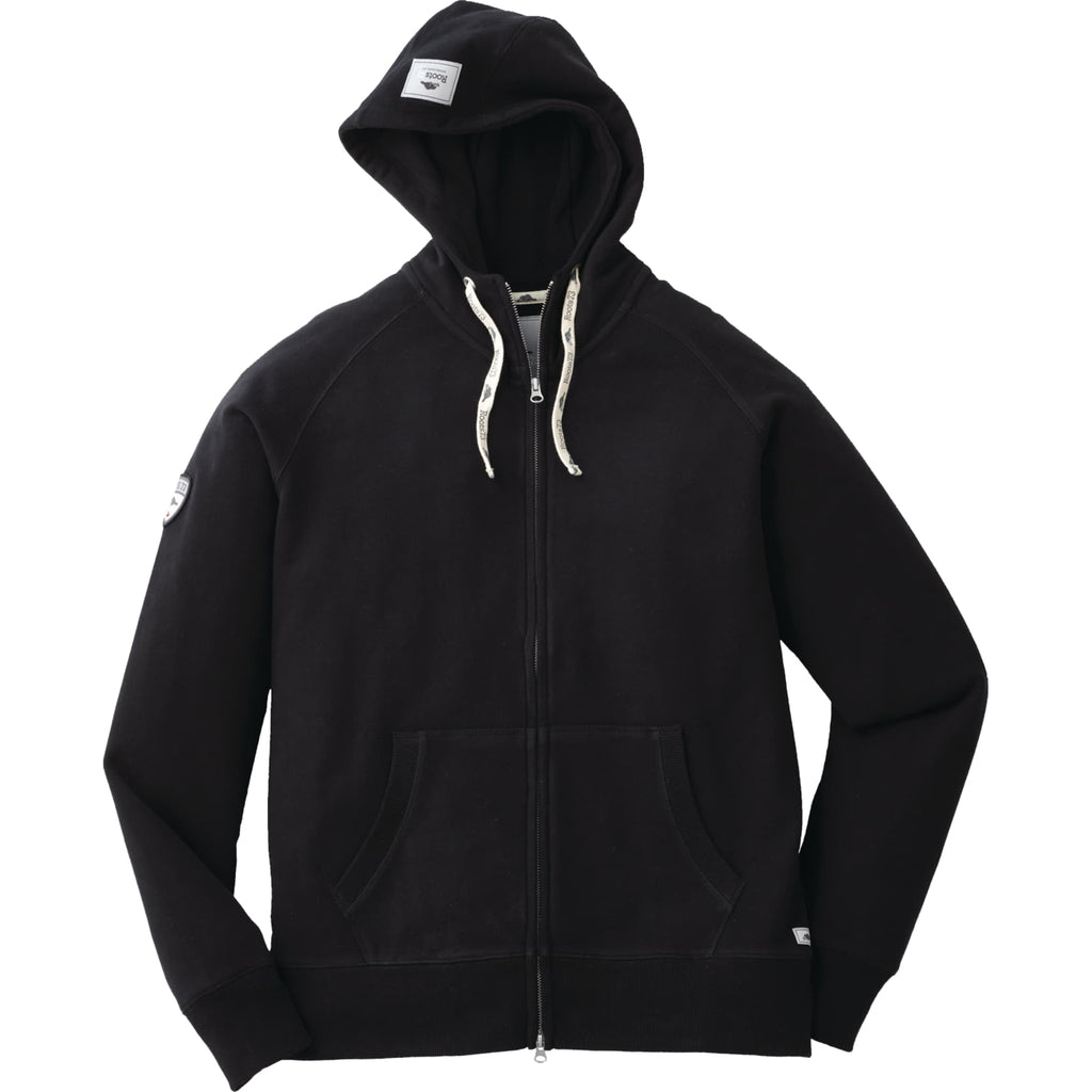 Roots73 Riverside Full Zip Fleece Hoodie for Men Transfer - Black - Front Flat