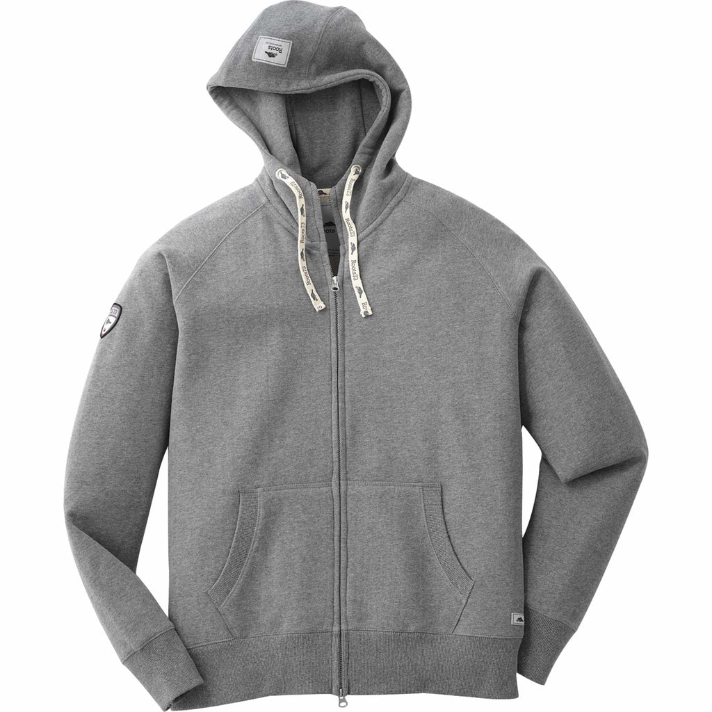 Roots73 Riverside Full Zip Fleece Hoodie for Men Transfer - Charcoal Mix - Front Flat