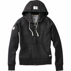 Roots73 Riverside Full Zip Fleece Hoodie for Women Transfer - Black Mix - Front Flat