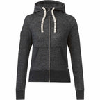 Roots73 Riverside Full Zip Fleece Hoodie for Women Transfer - Black Mix - Front