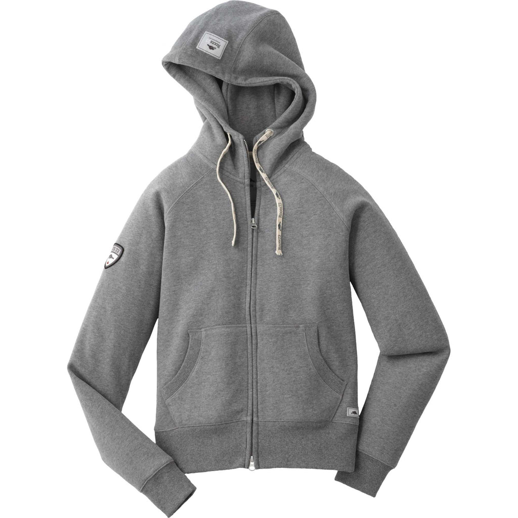 Roots73 Riverside Full Zip Fleece Hoodie for Women Transfer - Charcoal Mix - Front Flat