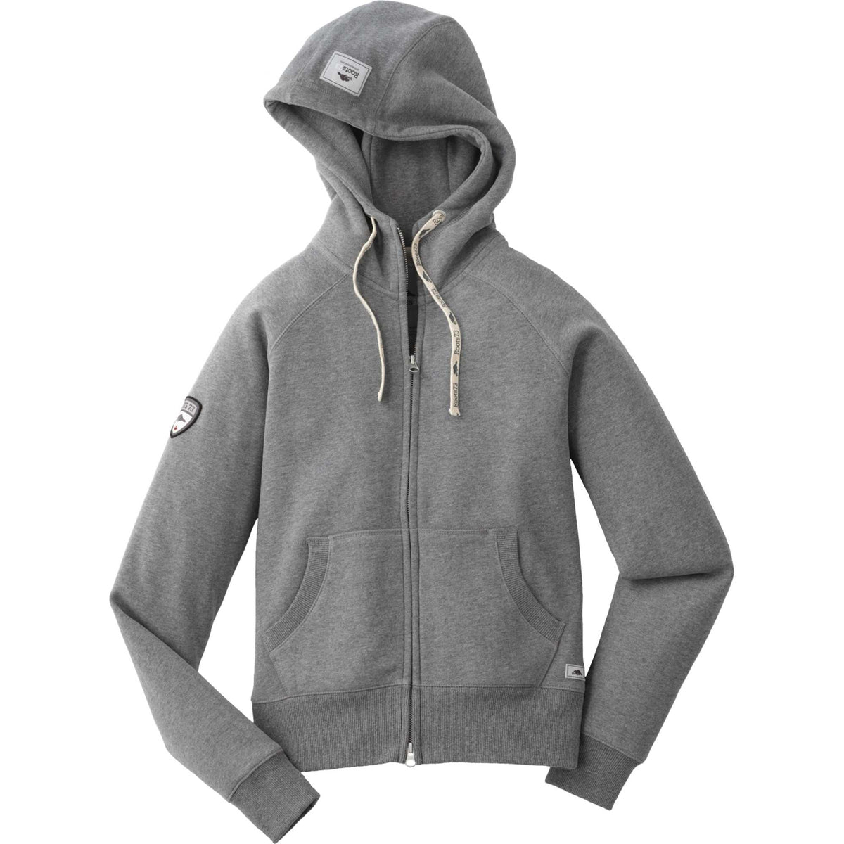 Roots73 Riverside Full Zip Fleece Hoodie for Women Transfer - Charcoal Mix - Front Flat