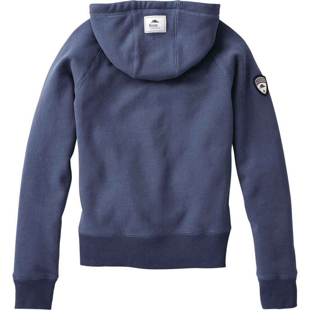 Roots73 Riverside Full Zip Fleece Hoodie for Women Transfer - Indigo Blue - Back Flat