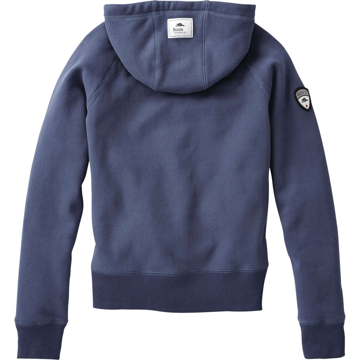 Roots73 Riverside Full Zip Fleece Hoodie for Women Transfer - Indigo Blue - Back Flat