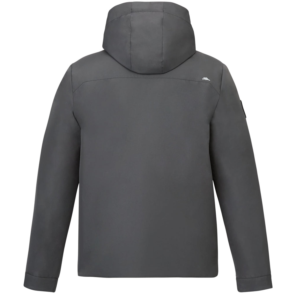 Roots73 Rockglen Sherpa Lined Waterproof Jacket for Men Debossing - Charcoal - Back