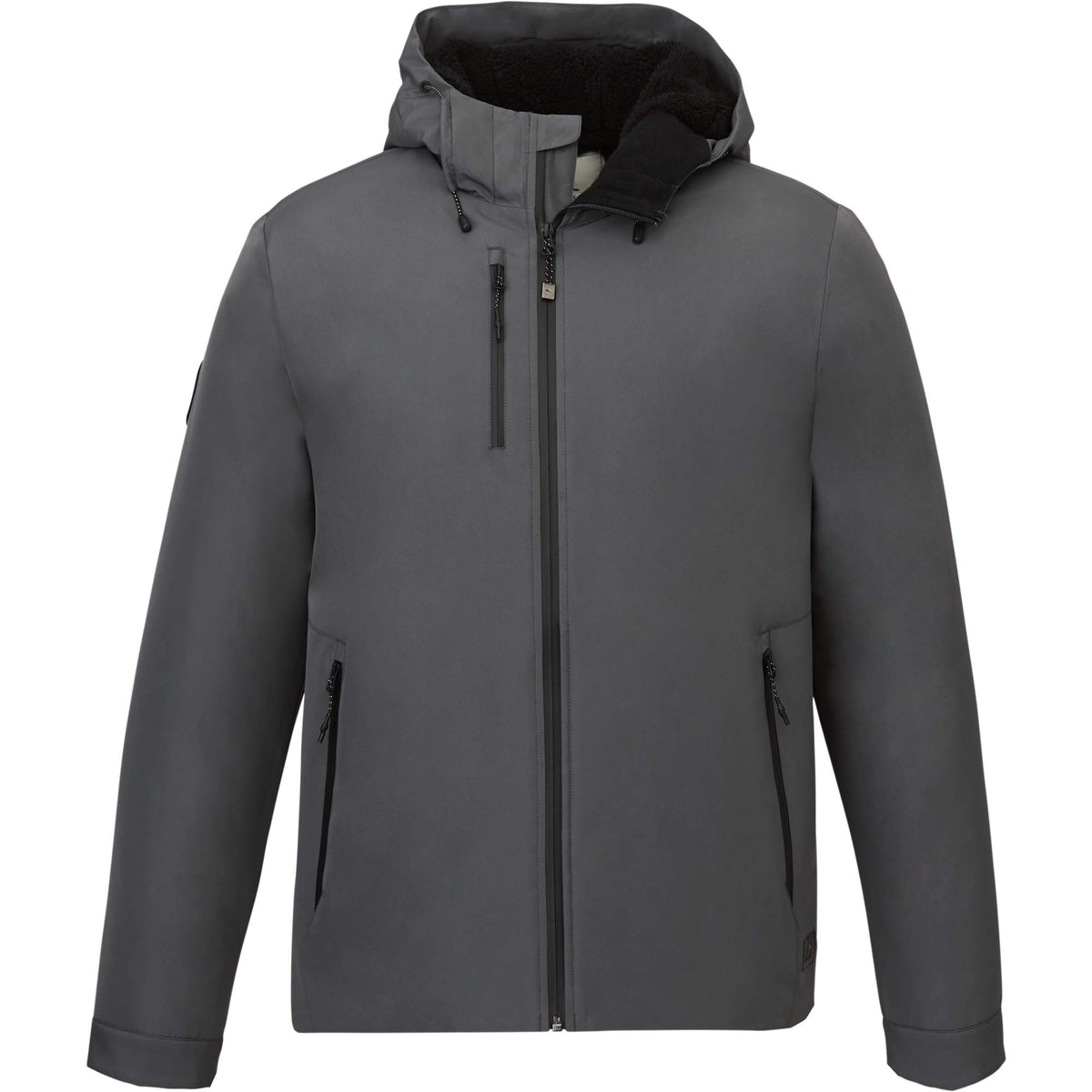 Roots73 Rockglen Sherpa Lined Waterproof Jacket for Men Debossing - Charcoal - Front