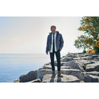 Roots73 Rockglen Sherpa Lined Waterproof Jacket for Men Debossing - Charcoal - On Model