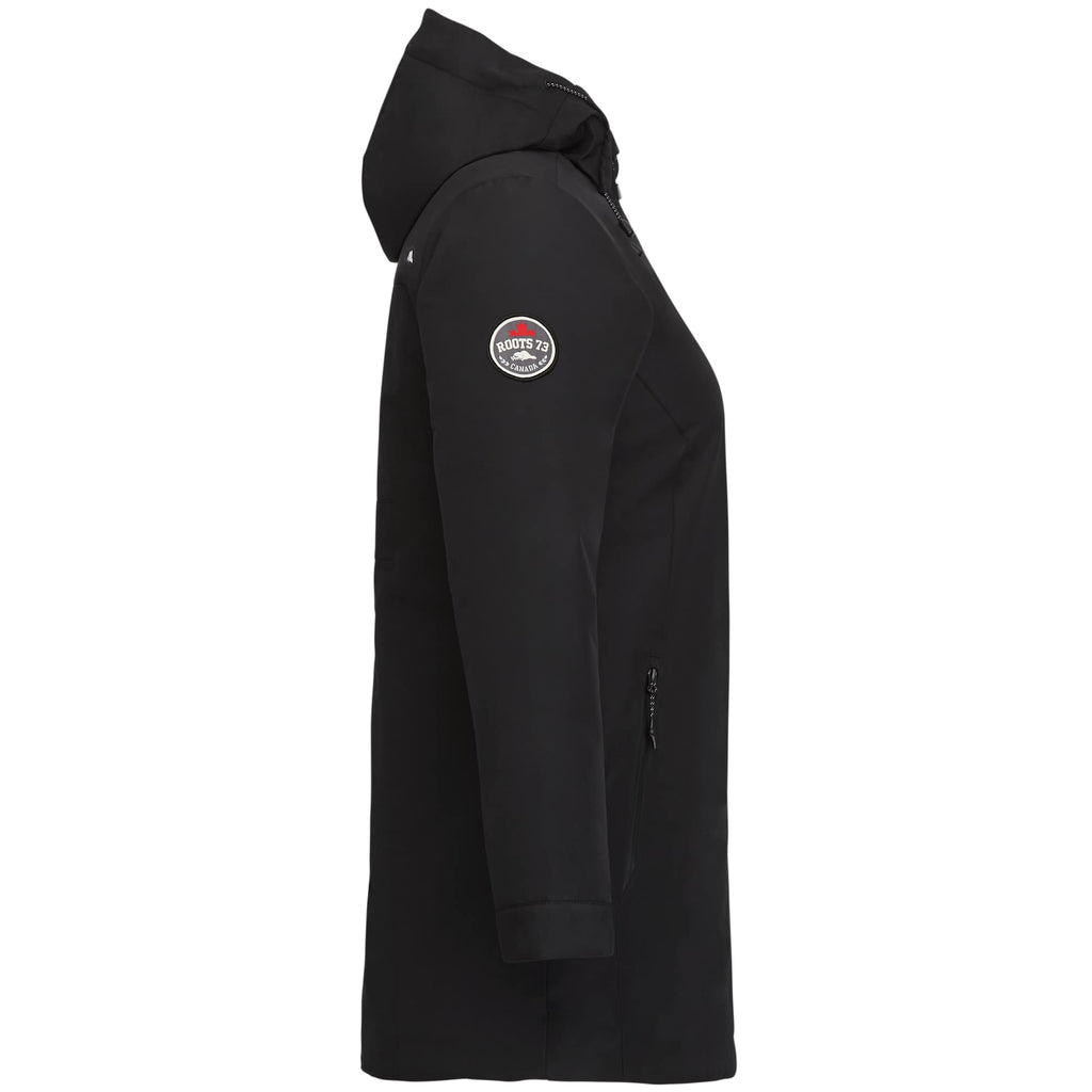Roots73 Rockglen Sherpa Lined Waterproof Jacket for Women Debossing - Black - Right Side