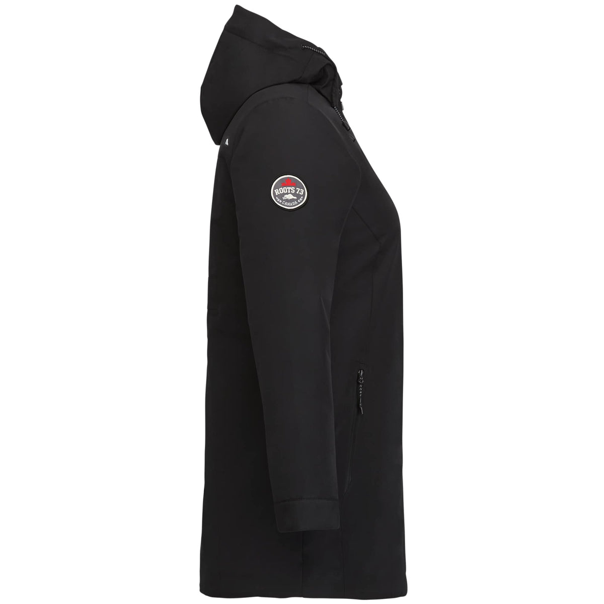 Roots73 Rockglen Sherpa Lined Waterproof Jacket for Women Debossing - Black - Right Side
