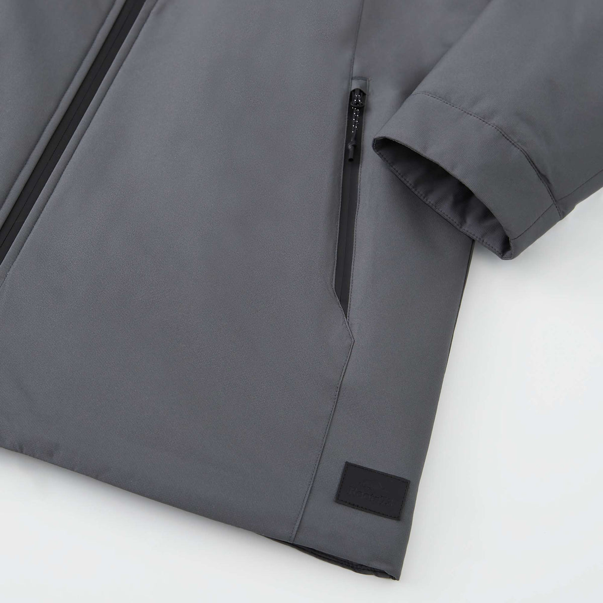 Roots73 Rockglen Sherpa Lined Waterproof Jacket for Women Debossing - Charcoal - Detail Cuff Hem