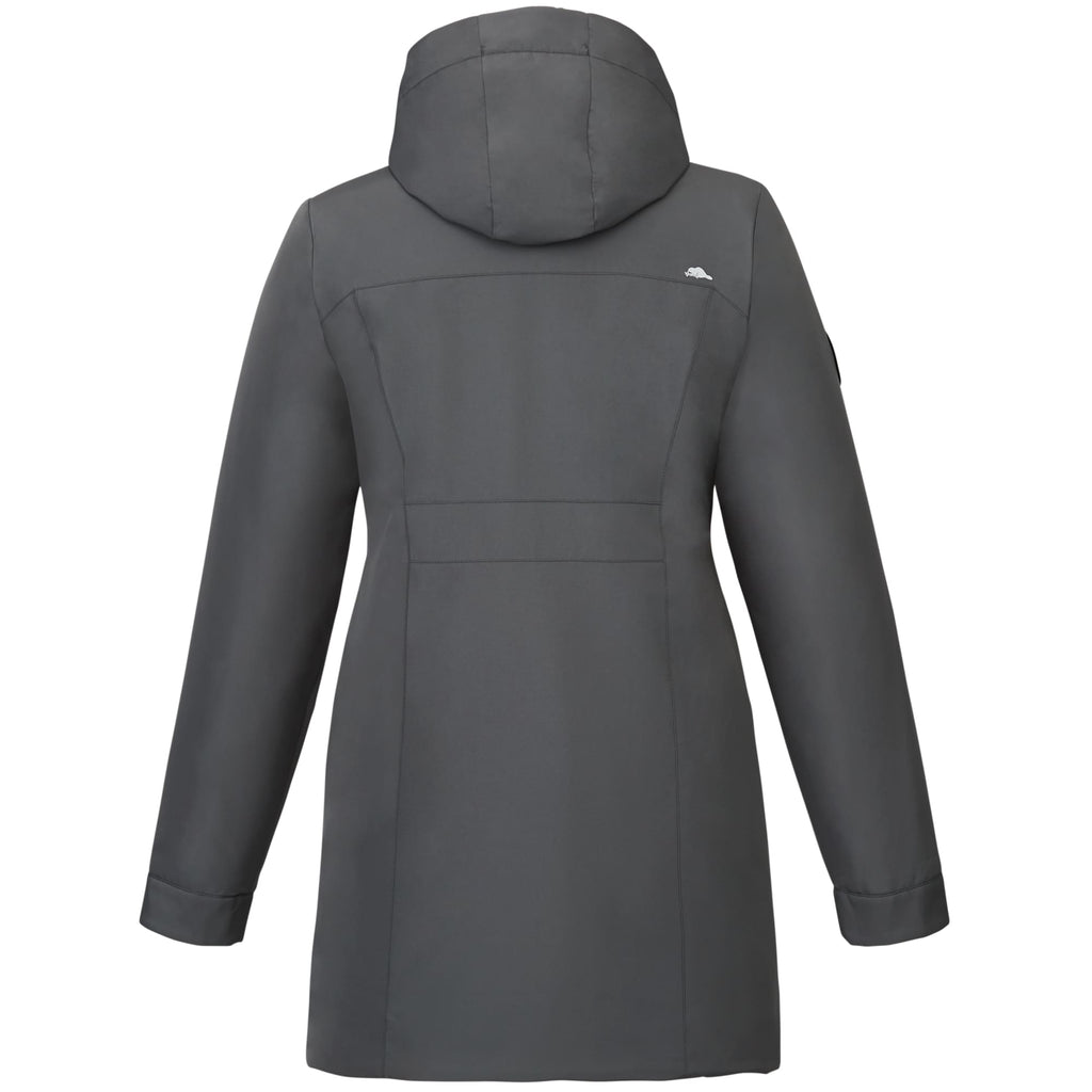 Roots73 Rockglen Sherpa Lined Waterproof Jacket for Women Embroidery - Charcoal - Back