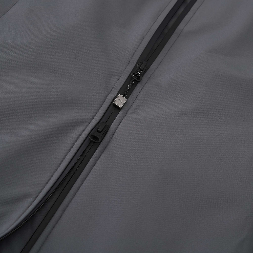 Roots73 Rockglen Sherpa Lined Waterproof Jacket for Women Embroidery - Charcoal - Detail Zipper