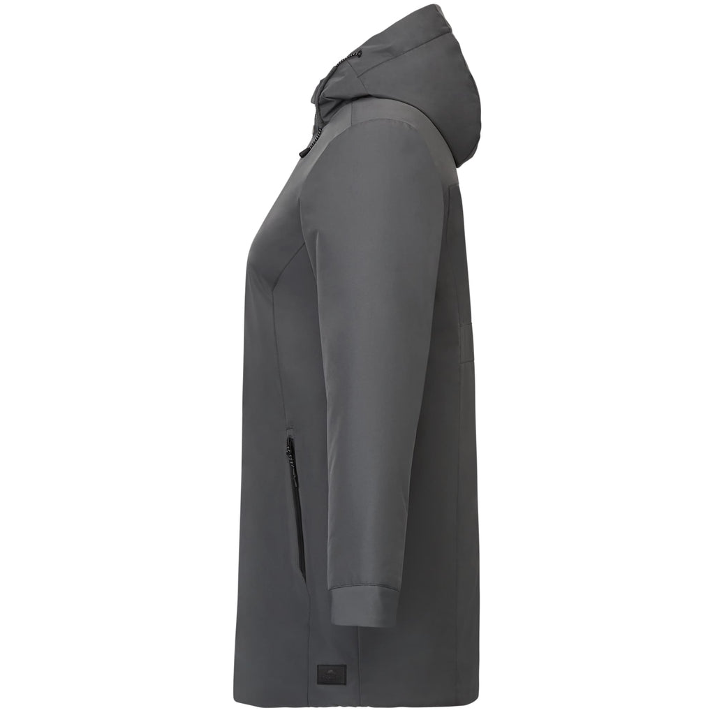 Roots73 Rockglen Sherpa Lined Waterproof Jacket for Women Embroidery - Charcoal - Left Side