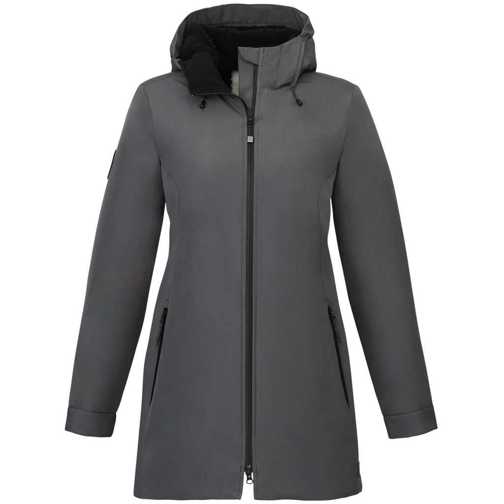 Roots73 Rockglen Sherpa Lined Waterproof Jacket for Women Transfer - Charcoal - Front