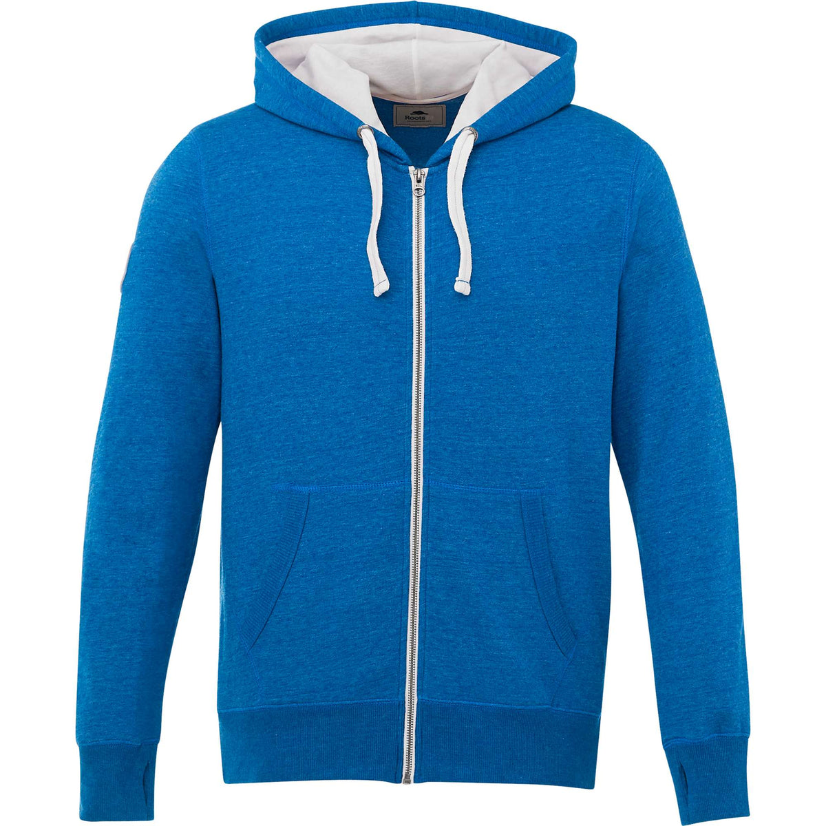 Roots73 Sandylake French Terry Full Zip Hoodie for Men Embroidery - Baltic Blue Heather - Front