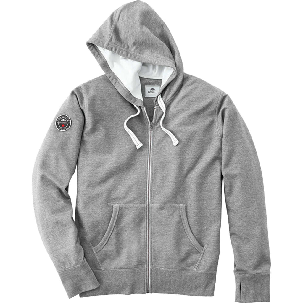 Roots73 Sandylake French Terry Full Zip Hoodie for Men Embroidery - Grey Mix - Front Flat