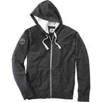 Roots73 Sandylake French Terry Full Zip Hoodie for Men Transfer - Black Smoke Heather - Front Flat