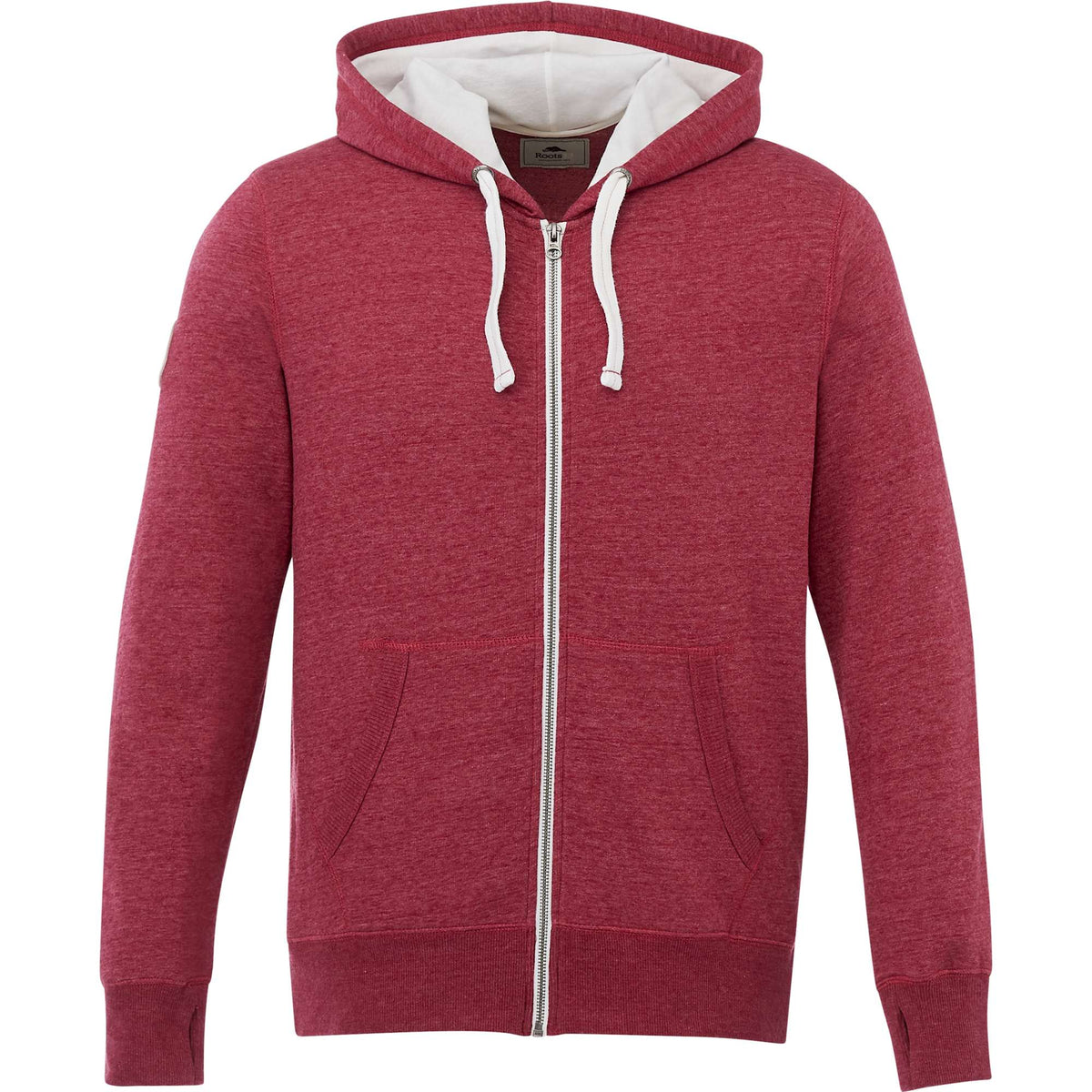 Roots73 Sandylake French Terry Full Zip Hoodie for Men Transfer - Dark Red Heather - Front
