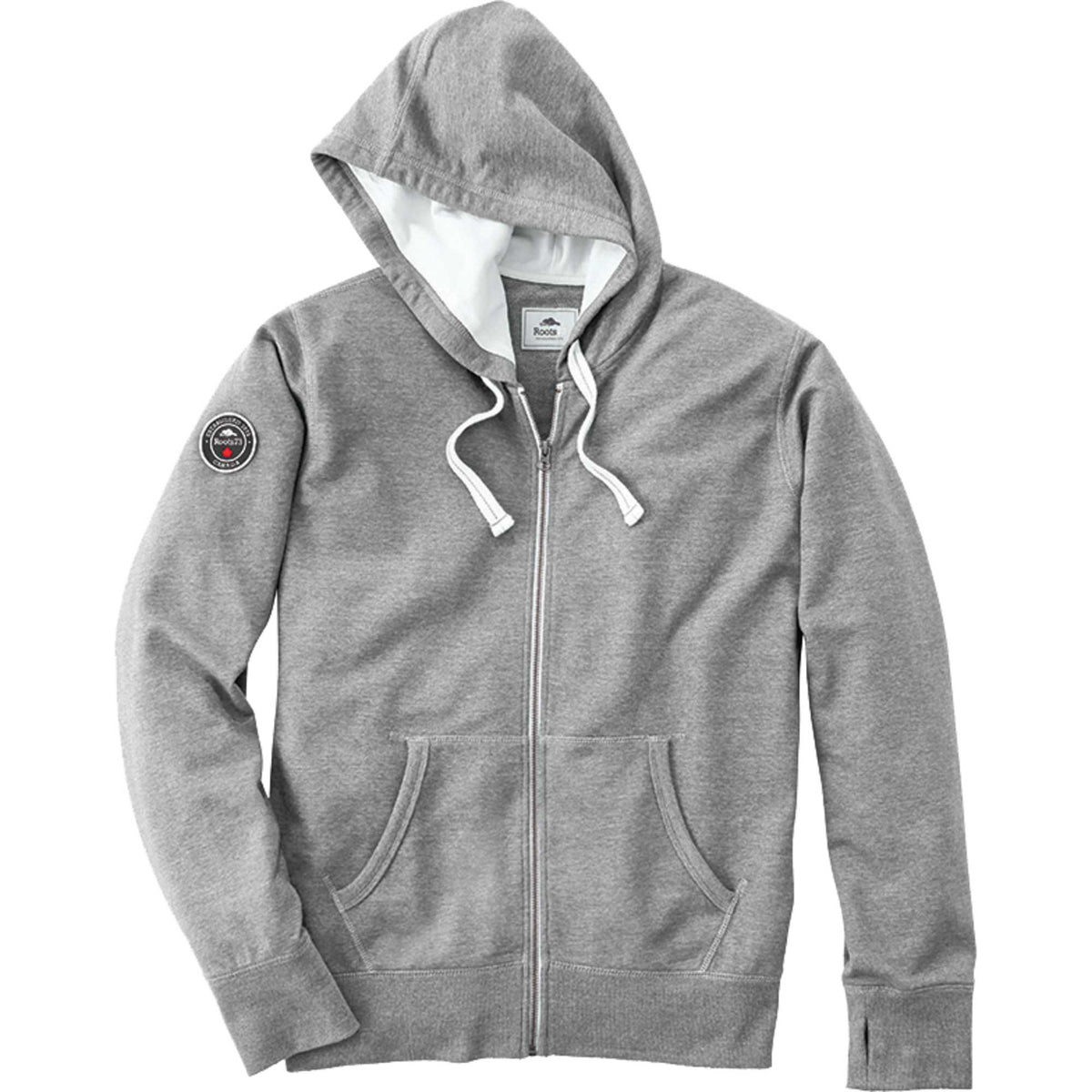 Roots73 Sandylake French Terry Full Zip Hoodie for Men Transfer - Grey Mix - Front Flat