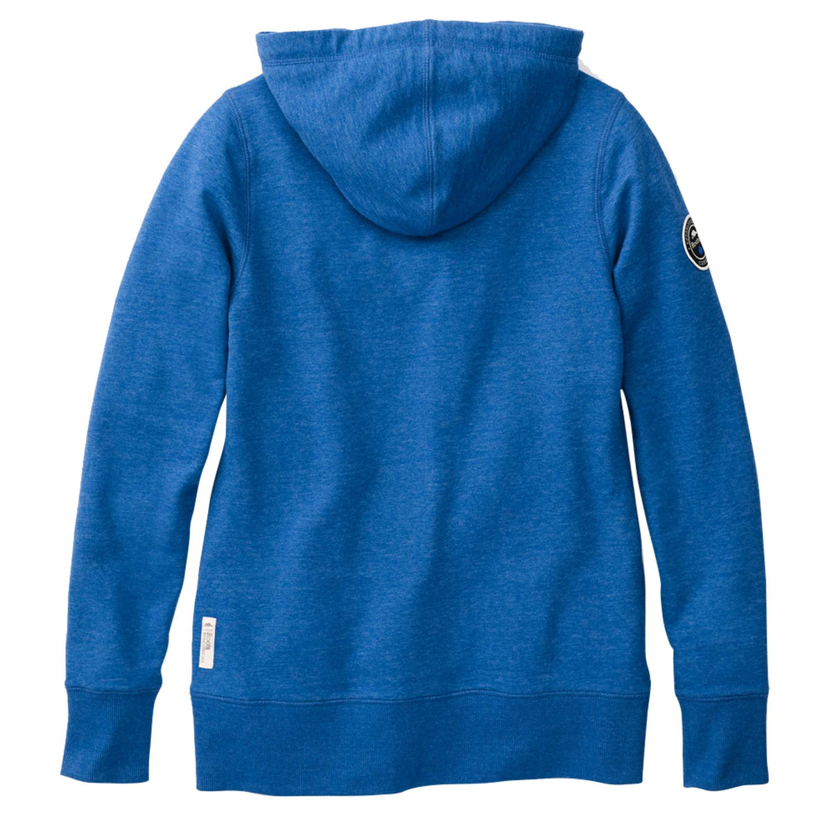 Roots73 Sandylake French Terry Full Zip Hoodie for Women Transfer - Baltic Blue Heather - Back Flat
