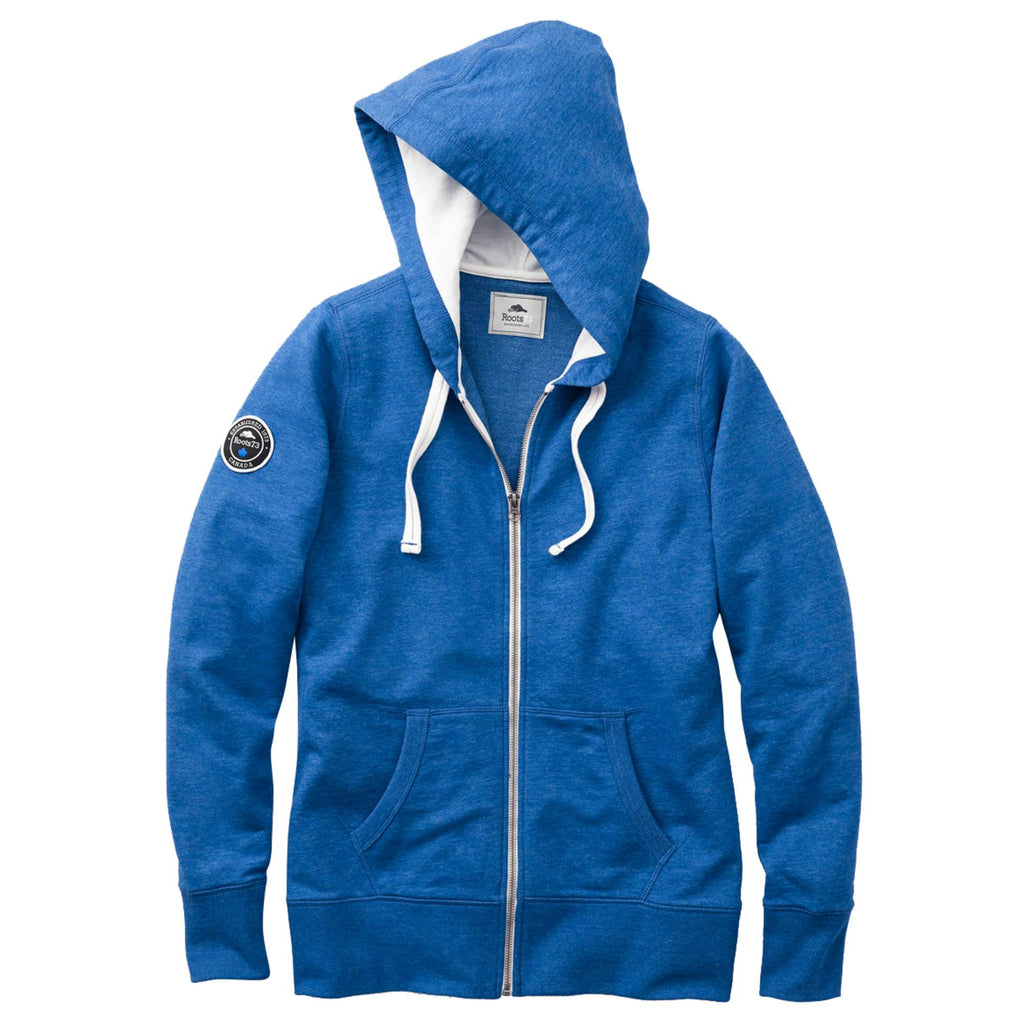 Roots73 Sandylake French Terry Full Zip Hoodie for Women Transfer - Baltic Blue Heather - Front Flat