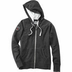 Roots73 Sandylake French Terry Full Zip Hoodie for Women Transfer - Black Smoke Heather - Front Flat