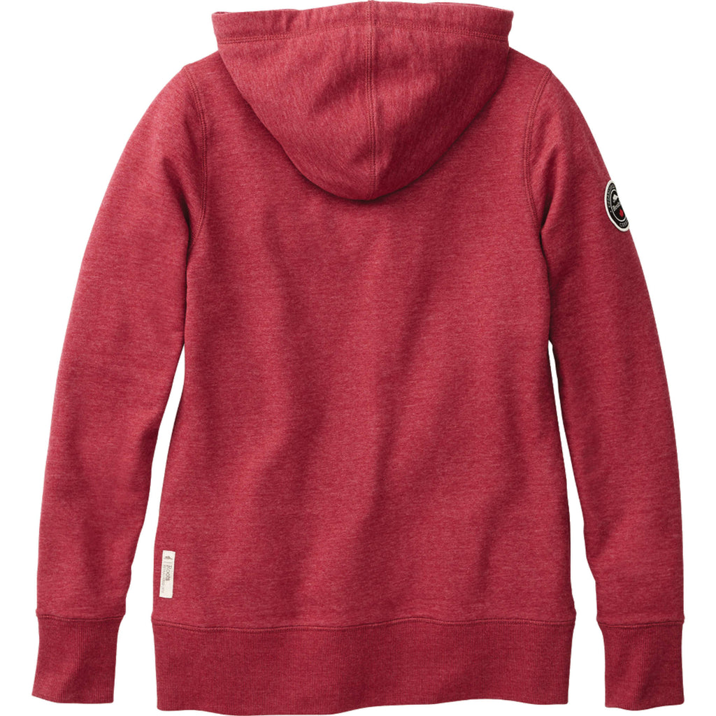 Roots73 Sandylake French Terry Full Zip Hoodie for Women Transfer - Dark Red Heather - Back Flat