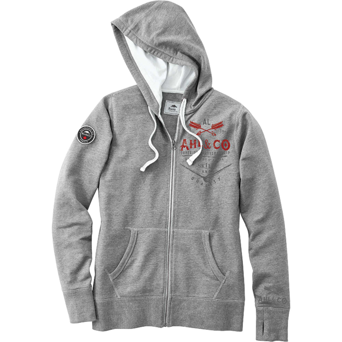 Roots73 Sandylake French Terry Full Zip Hoodie for Women Transfer - Grey Mix - Flat