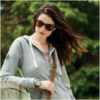 Roots73 Sandylake French Terry Full Zip Hoodie for Women Transfer - Grey Mix - On Model