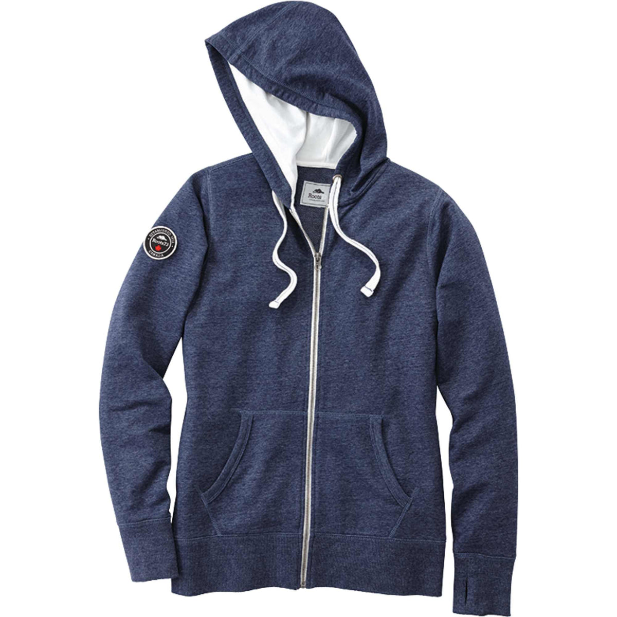 Roots73 Sandylake French Terry Full Zip Hoodie for Women Transfer - Ink Blue Heather - Front Flat