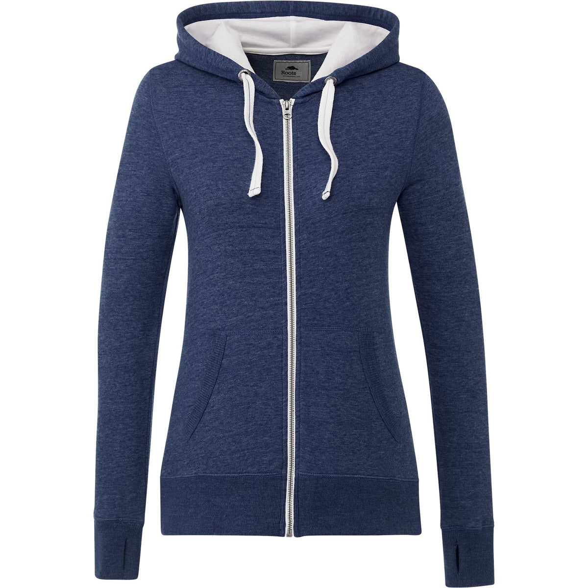 Roots73 Sandylake French Terry Full Zip Hoodie for Women Transfer - Ink Blue Heather - Front